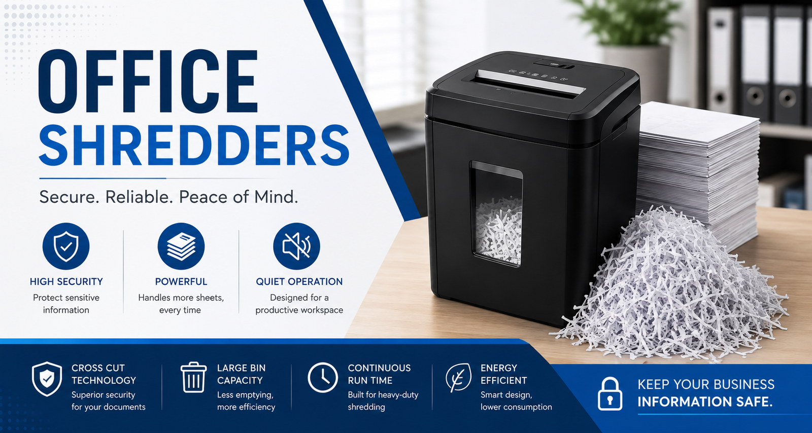 IDEAL 2265 Innovative Paper Shredder for Office Deskside 4mm Strip Cut Shred Size - Image 4